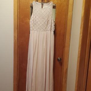 Adrianna Papell, size 20, blush, chiffon gown, NWT
